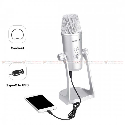 ไมโครโฟนบันทึกเสียงในห้องอัด USB Microphone iOS, Android, PC, Mac  เสียงชัดเจนคมชัด